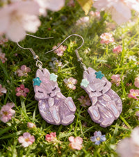 Egg-stra Lazy Bunny Earrings