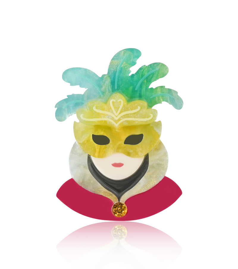 Venetian Masquerade Brooch For European Cultural tourism