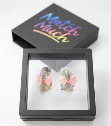 Marbled Cloud-Tail Bunny Earrings