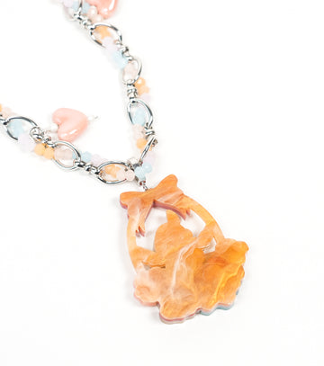 Floral Cradle Bunny Necklace